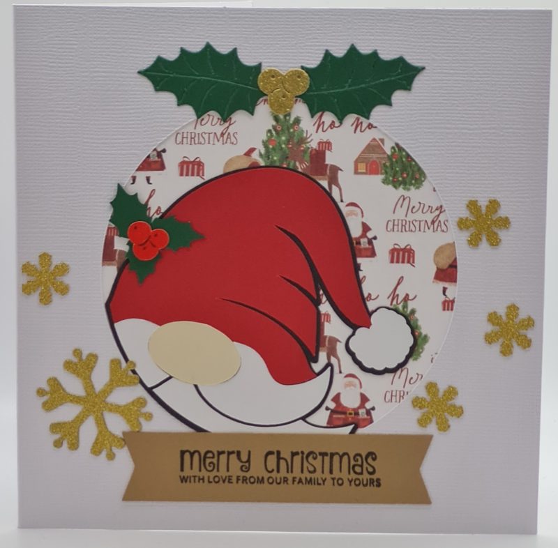 Handmade Card-craft 'Peeping Santa Gonk' Christmas Card (Personalised)