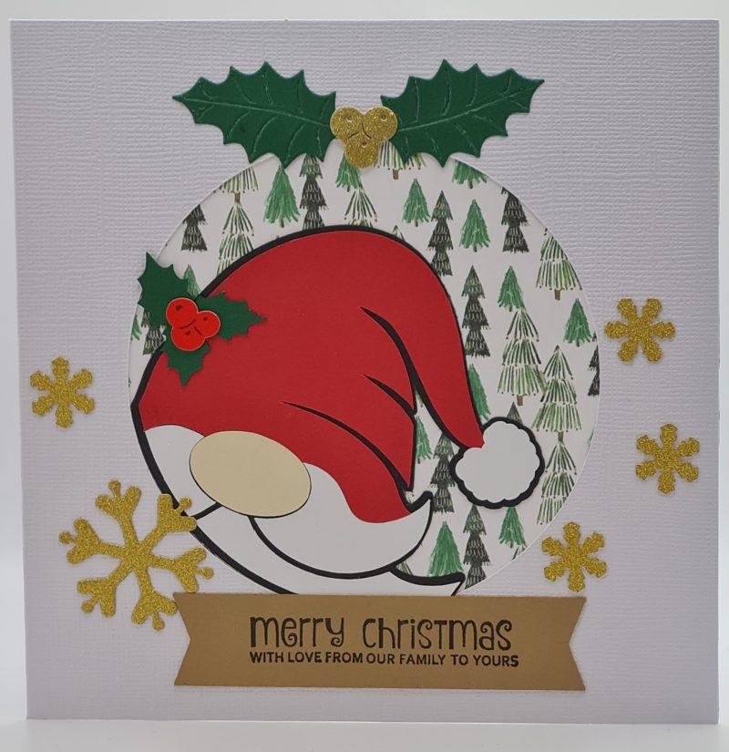 Handmade Card-craft 'Peeping Santa Gonk' Christmas Card (Personalised)