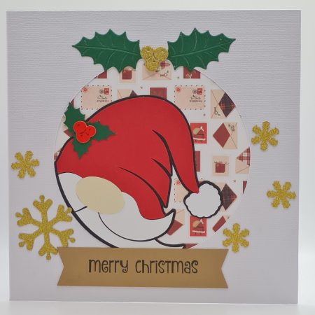 Handmade Card-craft 'Peeping Santa Gonk' Christmas Card