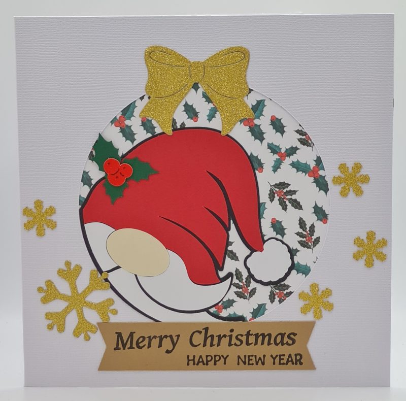 Handmade Card-craft 'Peeping Santa Gonk' Christmas Card (Personalised)