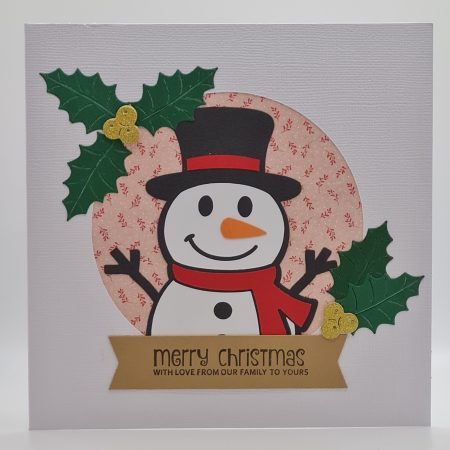 Handmade Card-craft 'Peeping Snowman' Christmas Card