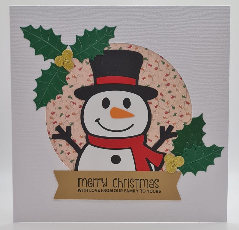 Handmade Card-craft 'Peeping Snowman' Christmas Card (Personalised)