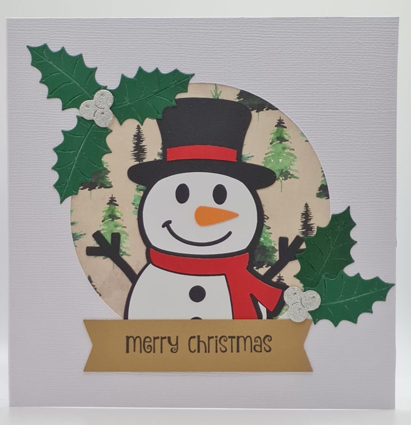 Handmade Card-craft 'Peeping Snowman' Christmas Card