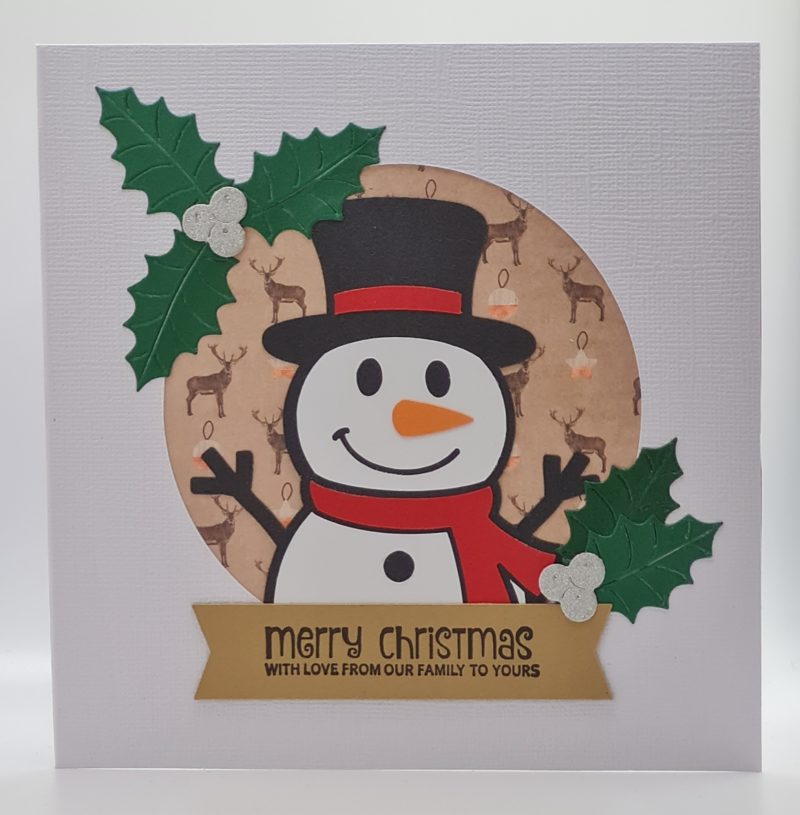 Handmade Card-craft 'Peeping Snowman' Christmas Card (Personalised)
