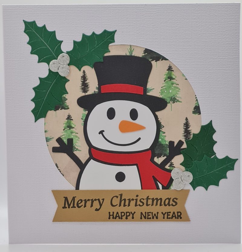 Handmade Card-craft 'Peeping Snowman' Christmas Card (Personalised)