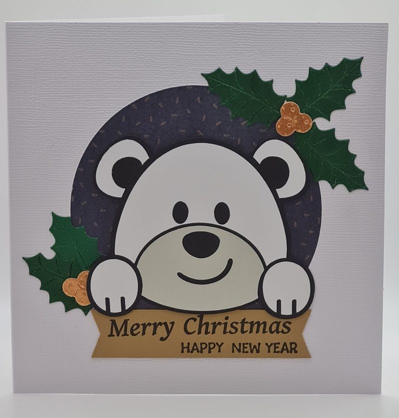 Handmade Card-craft 'Peeping Polar Bear' Christmas Card