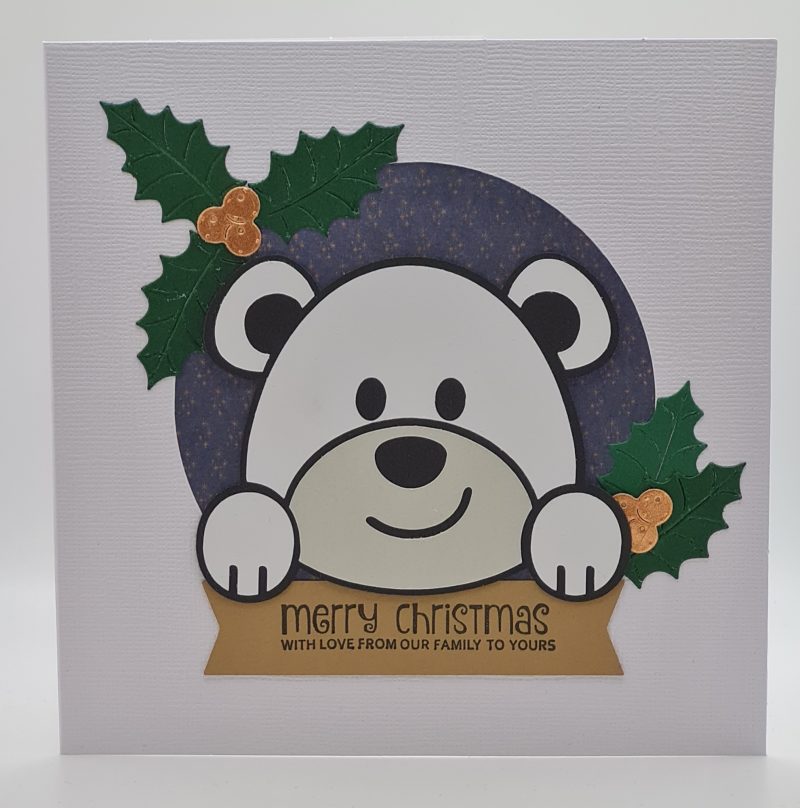 Handmade Card-craft 'Peeping Polar Bear' Christmas Card