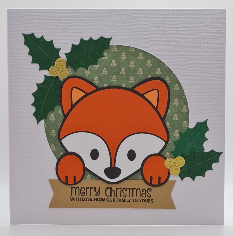 Handmade Card-craft 'Peeping Fox' Christmas Card