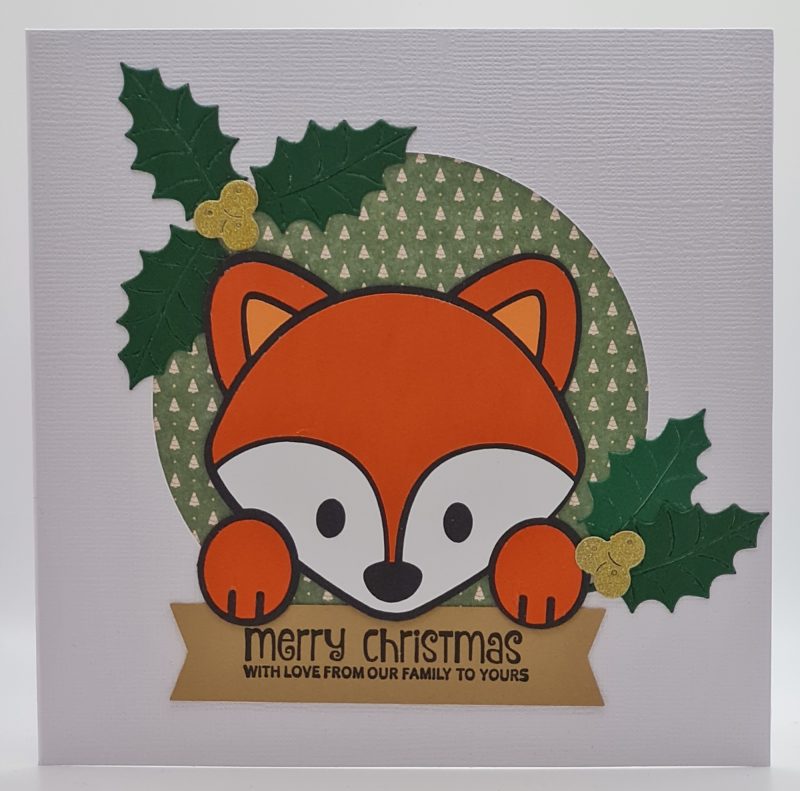 Handmade Card-craft 'Peeping Fox' Christmas Card