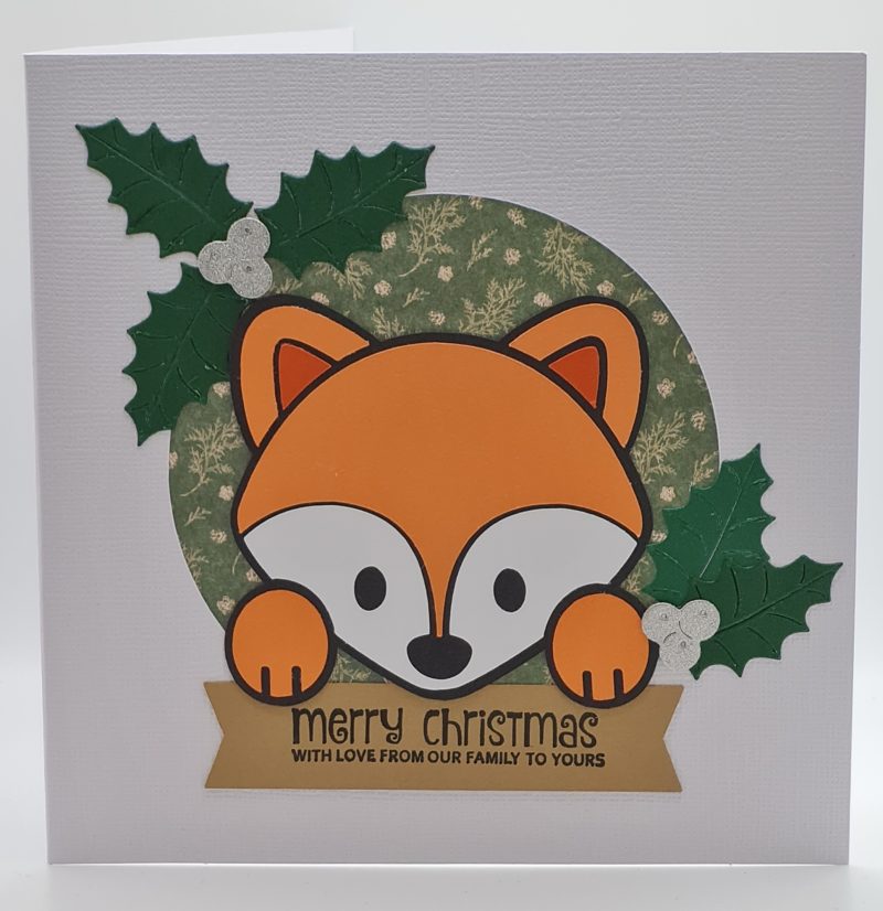 Handmade Card-craft 'Peeping Fox' Christmas Card