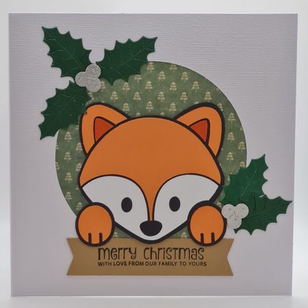 Handmade Card-craft 'Peeping Fox' Christmas Card