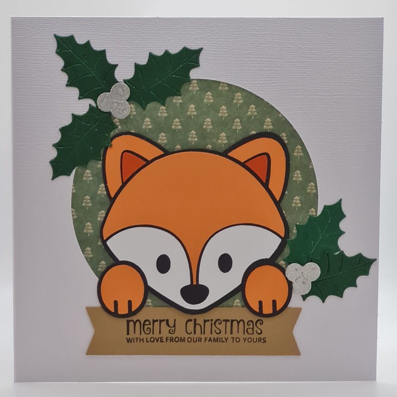 Handmade Card-craft 'Peeping Fox' Christmas Card