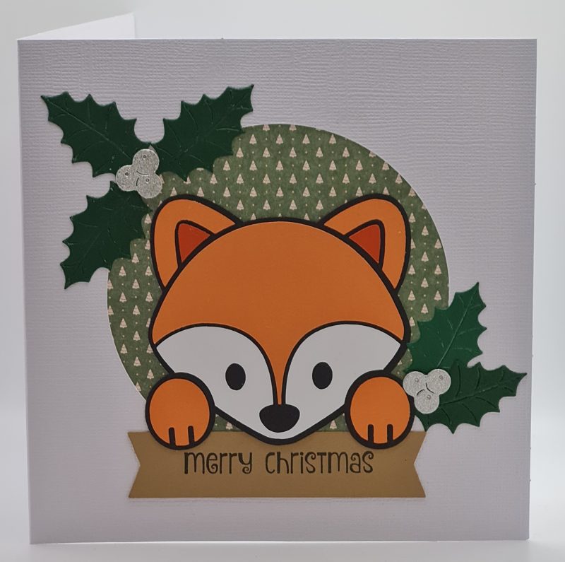 Handmade Card-craft 'Peeping Fox' Christmas Card