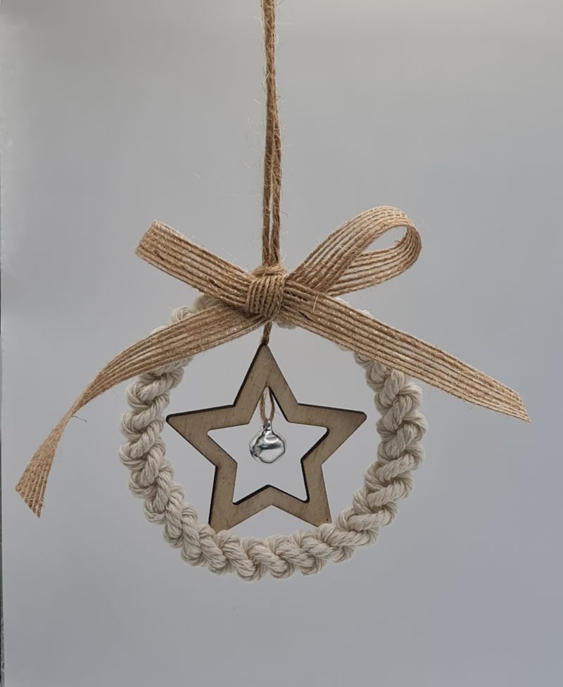 Handmade Macrame Christmas Wreath Ornaments