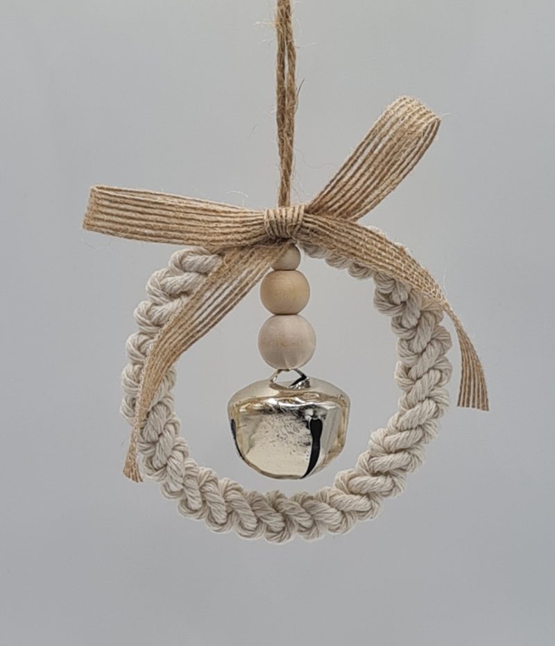 Handmade Macrame Christmas Wreath Ornaments
