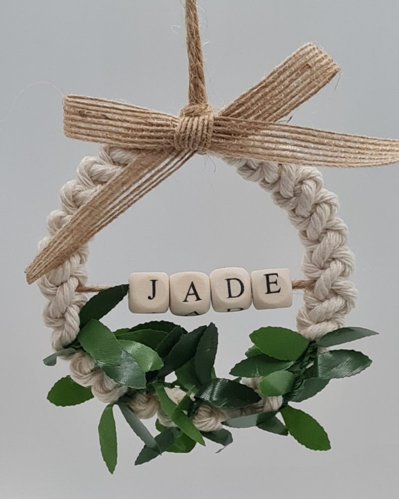 Handmade Personalised Macrame Wreath Ornament