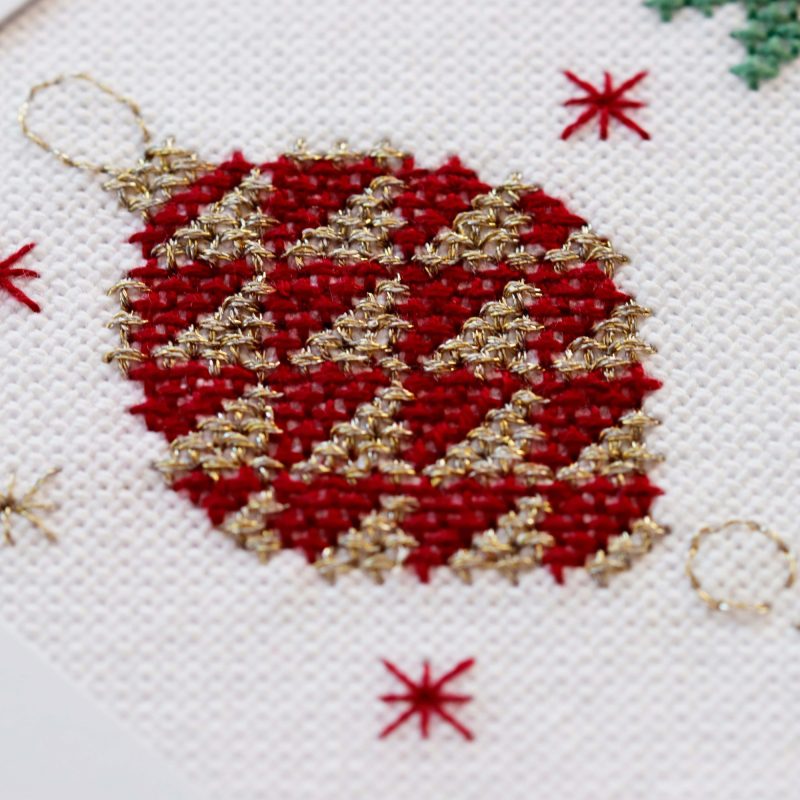 Christmas Baubles...A Cross stitch greetings card for all occasions and perfect for everyone