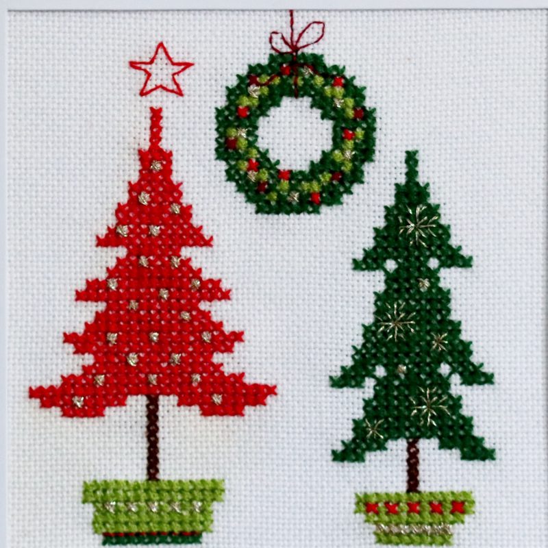 Christmas Trees ...A Cross stitch greetings card for all occasions and perfect for everyone