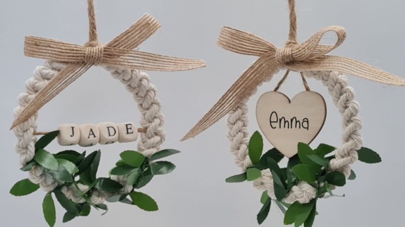 Handmade Personalised Macrame Wreath Ornament