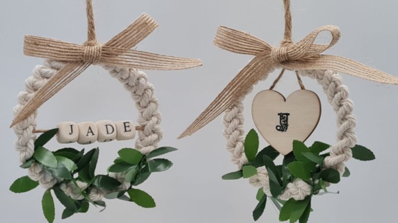 Handmade Personalised Macrame Wreath Ornament