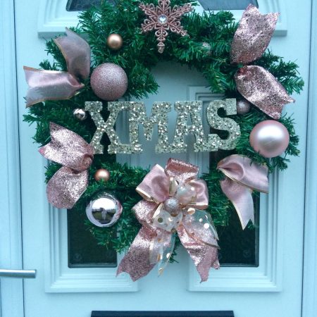 Rose gold christmas wall decor Clearance