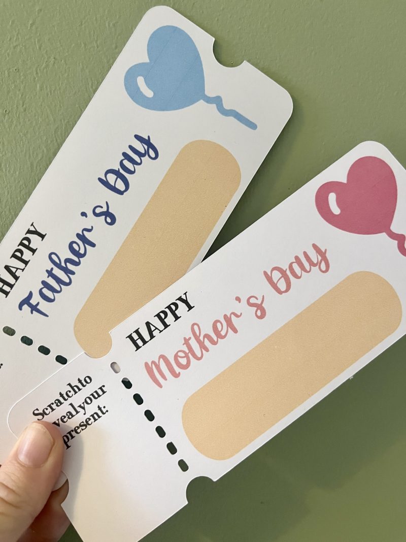 Mothers Fathers Day Scratch Reveal Ticket