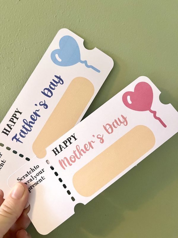 Mothers Fathers Day Scratch Reveal Ticket