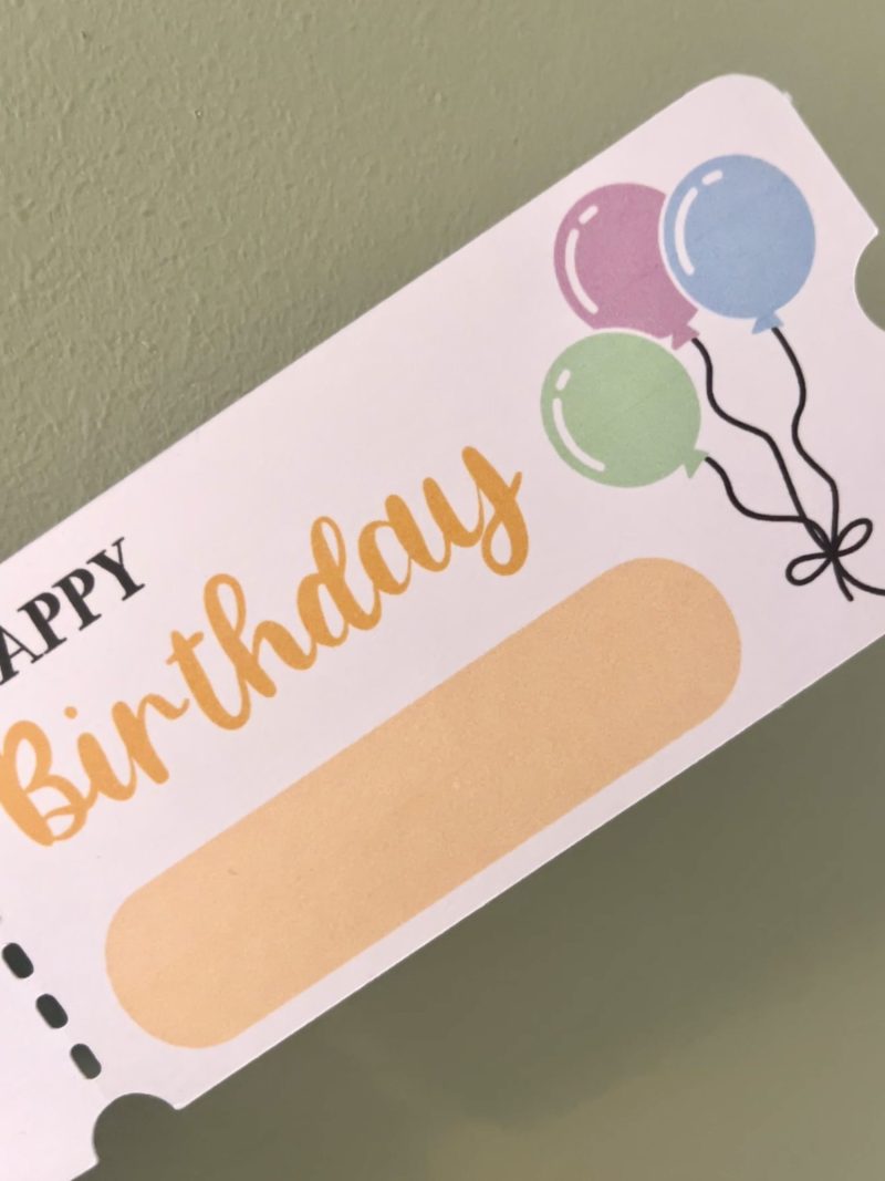 Birthday Scratch Reveal Ticket