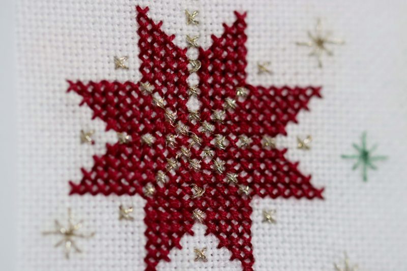 Deck the Halls ...A Cross stitch greetings card for all occasions and perfect for everyone
