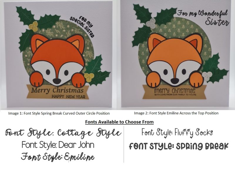 Handmade Card-craft 'Peeping Fox' Christmas Card (Personalised)
