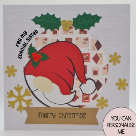 Handmade Card-craft 'Peeping Santa Gonk' Christmas Card (Personalised)