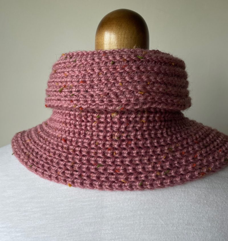 Cosy Neck warmer, snood, scarf in colour is Pink Fleck