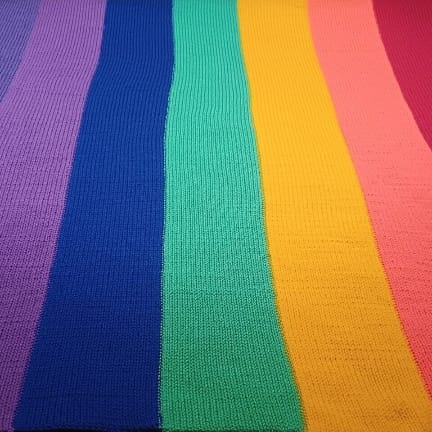Rainbow Knit Lap Blanket
