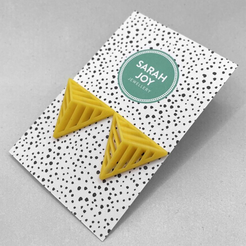 Triangle Stripe Stud Earrings