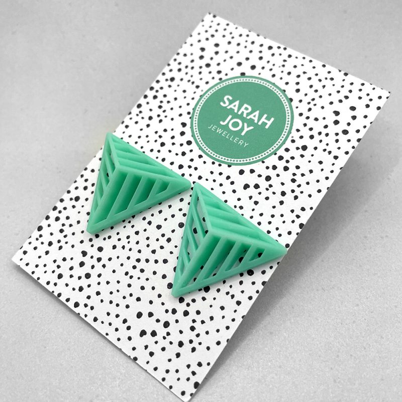 Triangle Stripe Stud Earrings