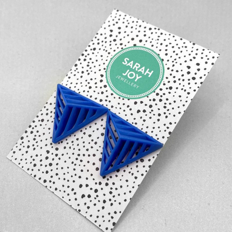 Triangle Stripe Stud Earrings