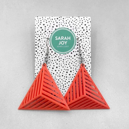 Large Triangle Stripe Earrings