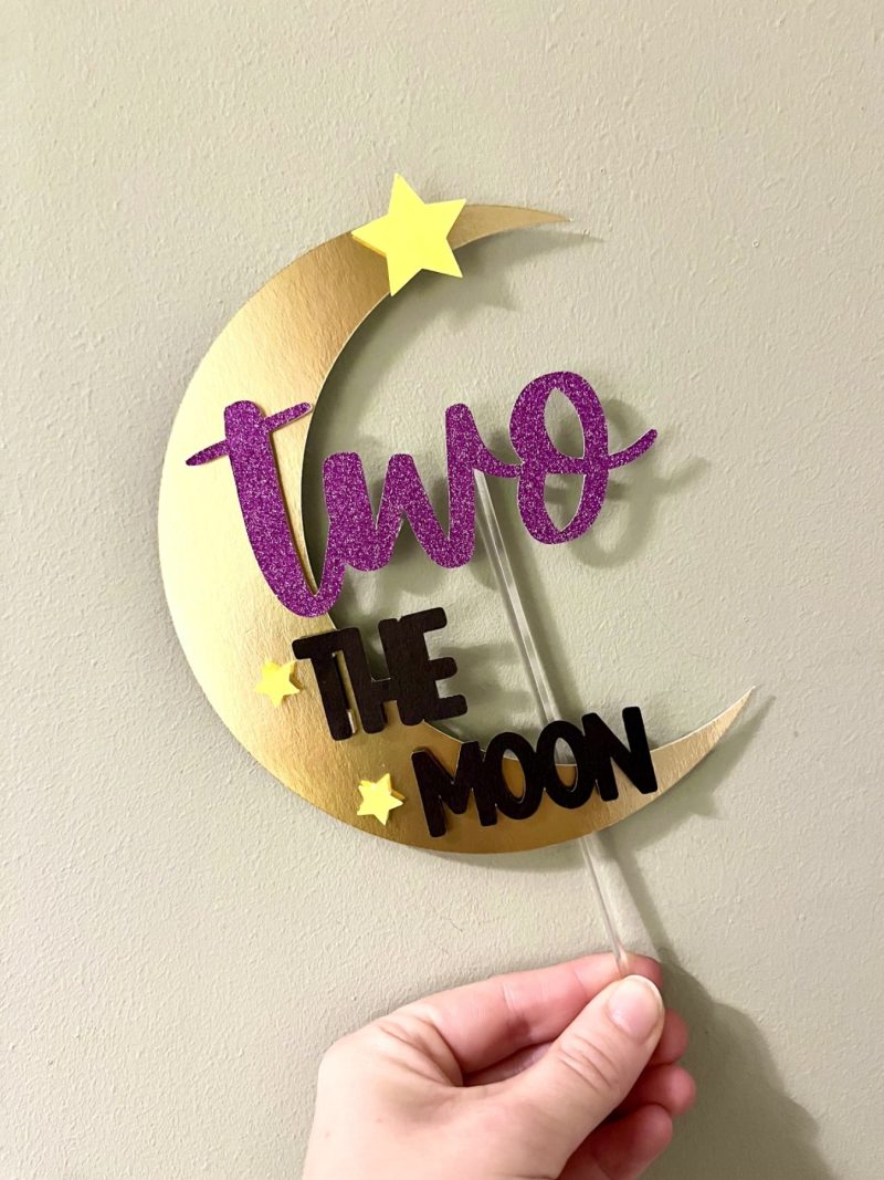 Two The Moon Cake Topper