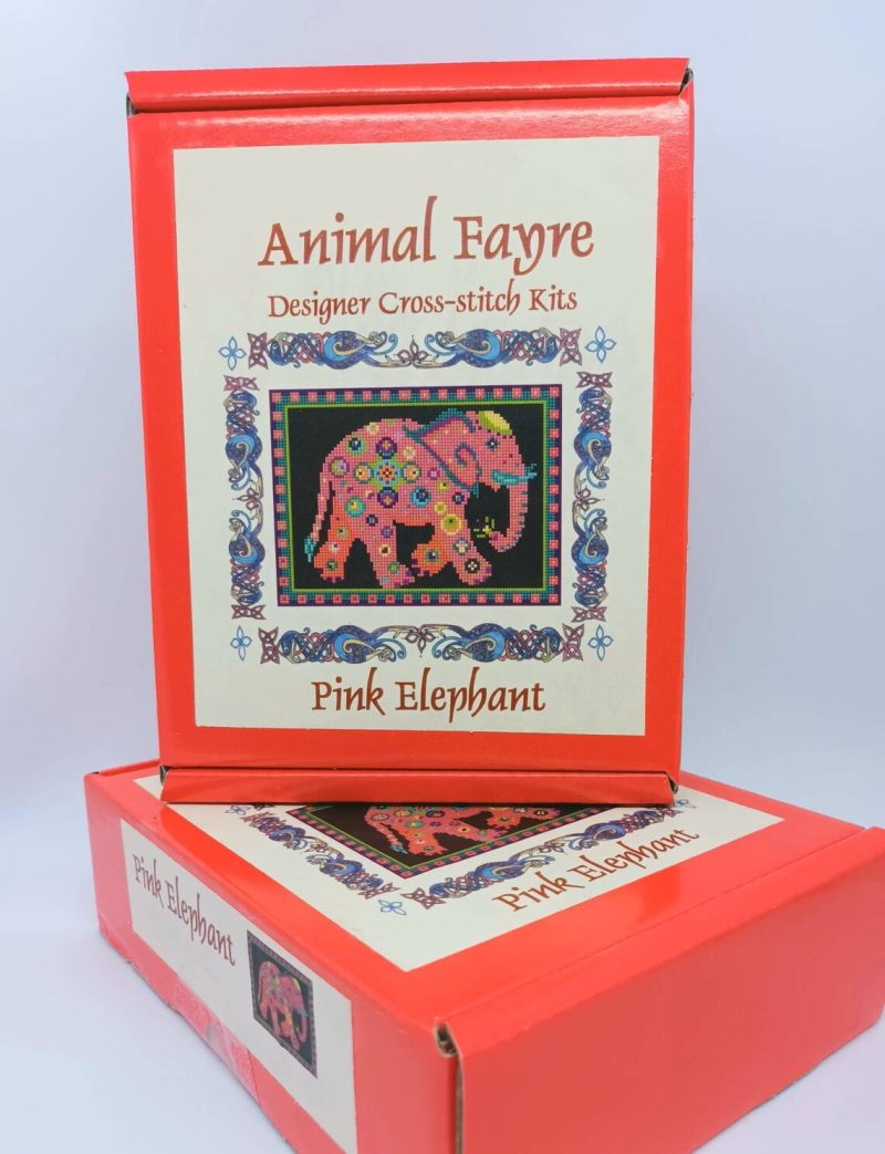 Pink Elephant, Counted Cross Stitch, Kit, Kid's craft, Animal, Circus, Embroidery, Baby Gift, Craft