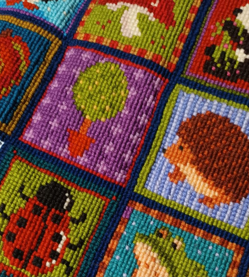 Little Blocks Patchwork Tapestry Kit, Counted Cross-stitch, KIds Room, New Baby, Cushion, Picture
