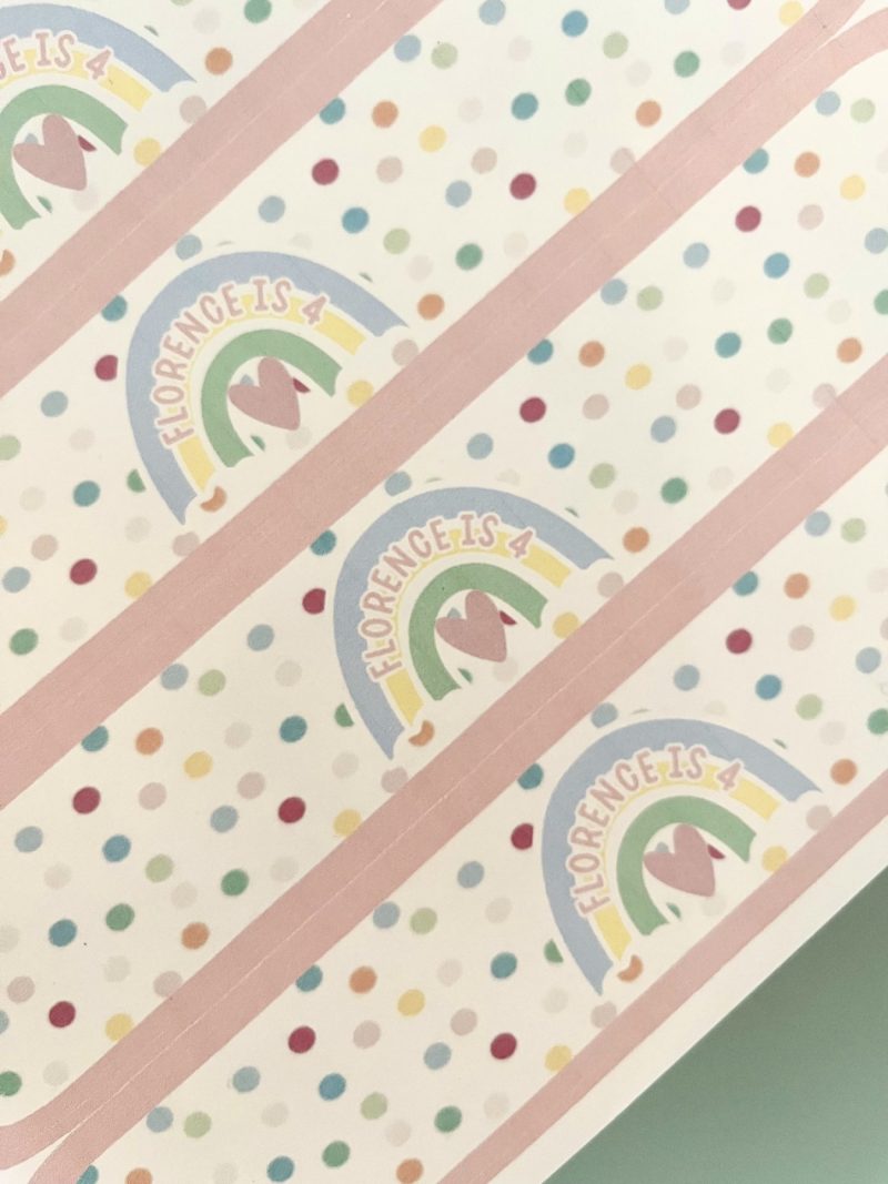 Pastel Rainbow Water Bottle Labels