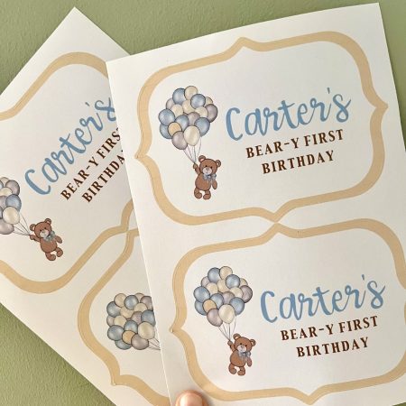 Teddy Bear Party Box Stickers