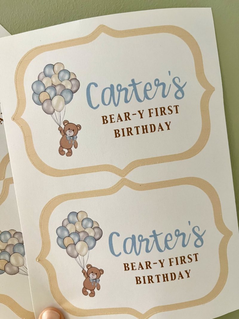 Teddy Bear Party Box Stickers
