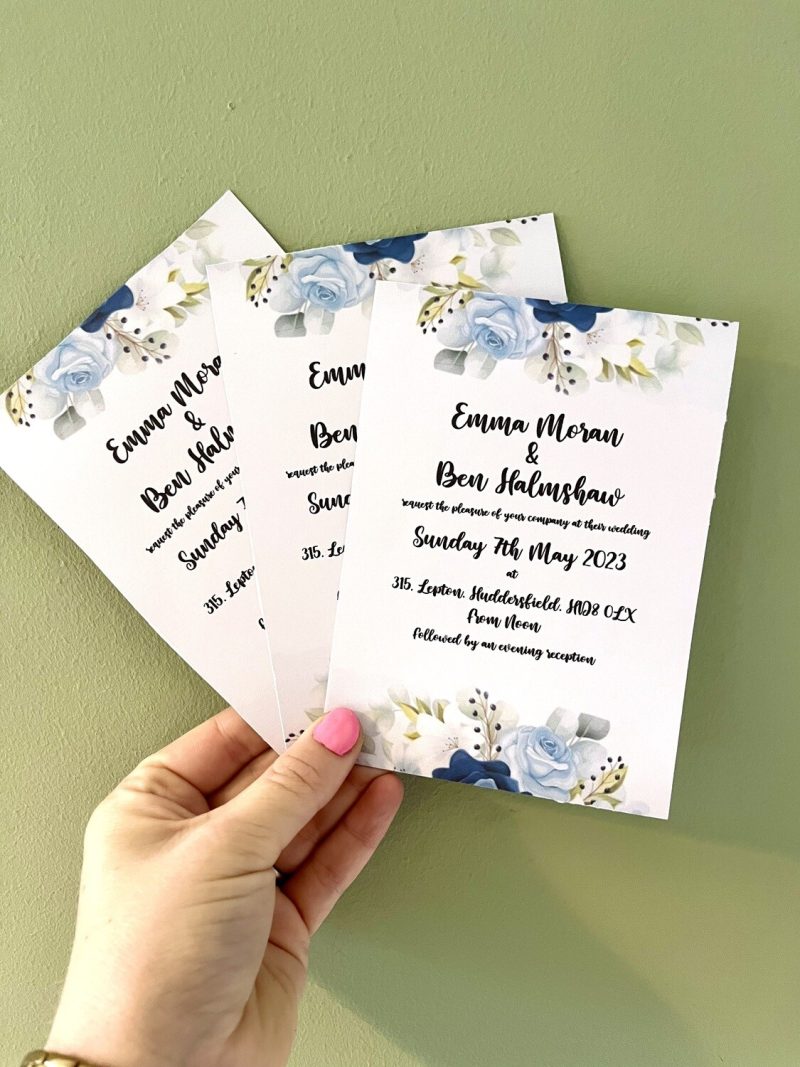 Blue Floral Invitations