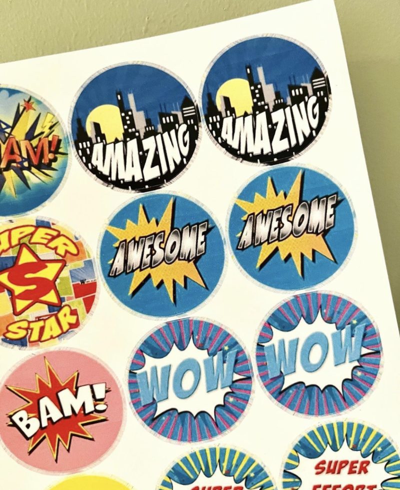 Superhero Phrase Stickers