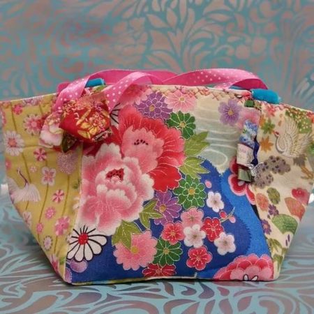 Blue Spring Japanese Fabric Rice Bag, Perfect Mother's Day or Easter Gift