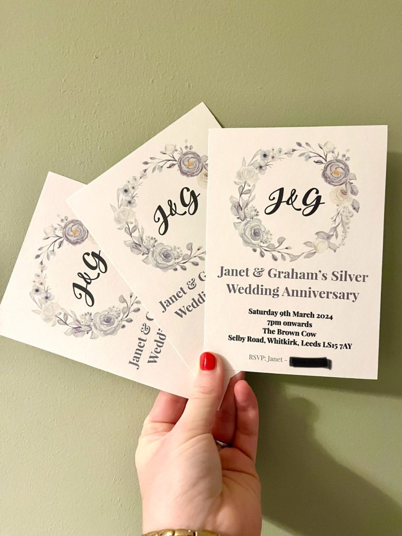 Silver Wedding Anniversary Invitations
