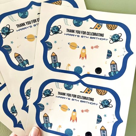 Outer Space Party Box Stickers
