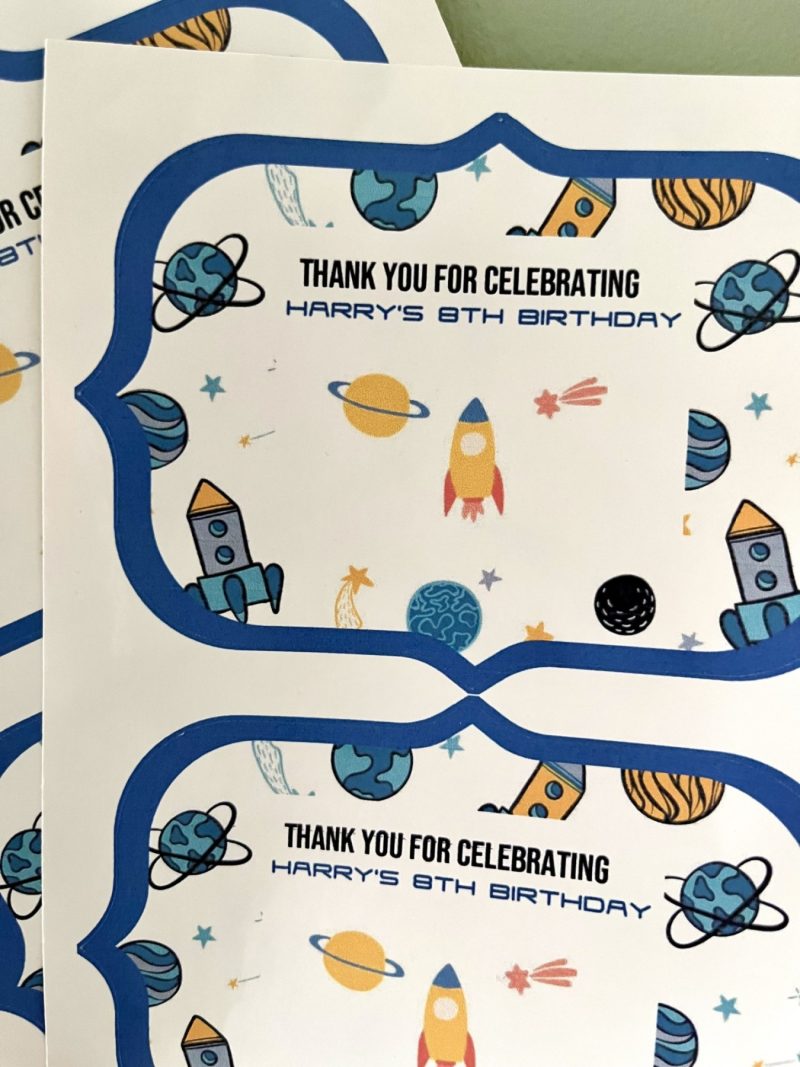 Outer Space Party Box Stickers