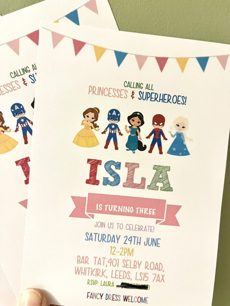 Princess & Superheroes Invitations